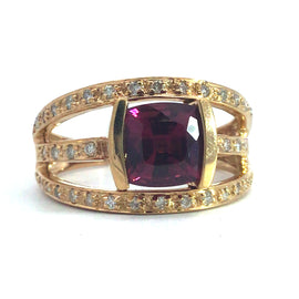 Red Purple Garnet 1.42 ct Ring