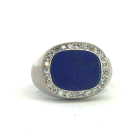 Lapis ring with diamonds