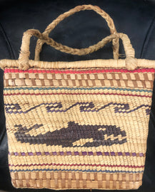 Nootka/ Makah (North East Native American tribe) basket small w/ whale design