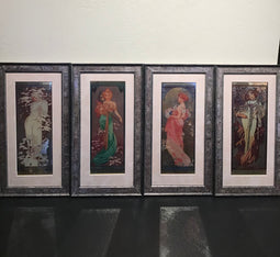 Alphonse Mucha "The Four Seasons" Metal Print Series