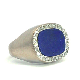 Lapis ring with diamonds