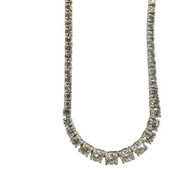 18K White Gold and Diamond Necklace (Tennis Style)