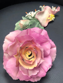 Vintage Capodimonte Italian porcelain rose and small flowers