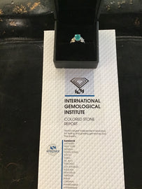 2.91 Carat Cushion Fancy Cut Paraiba Elbaite Tourmaline and Diamond Ring in White Gold- with IGI Certification