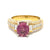 18K Yellow Gold, Diamond and Natural Sapphire Corundum Ring