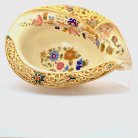 Zsolnay Reticulated Shell Candy Bowl