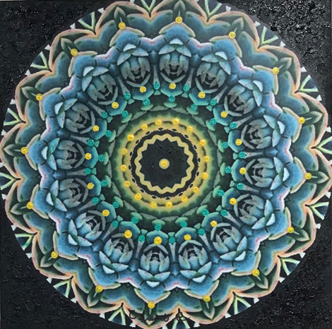 succulent in french Christine French "Succulent Mandala" – Wyatt Gallery Art