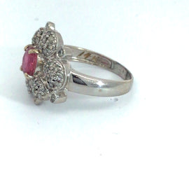 Floral Diamond and Tourmaline ring