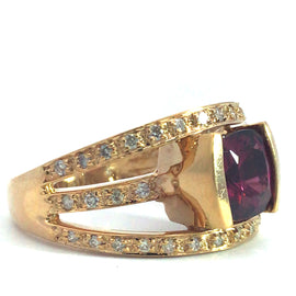 Red Purple Garnet 1.42 ct Ring