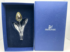 Swarovski Crystal Yellow Tulip Flower Glass Figurine with Box