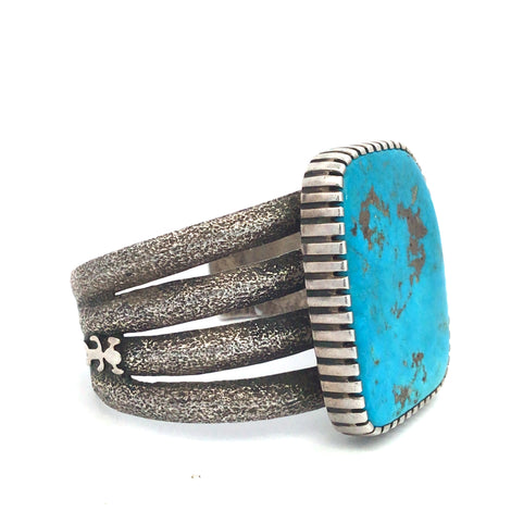 Robert Sorrell Turquoise and Coral Cuff – Wyatt Gallery Art