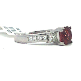 Natural Red Spinel Cushion Cut Ring
