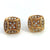 18k yellow gold square earrings w/ 34 brilliant cut diamonds