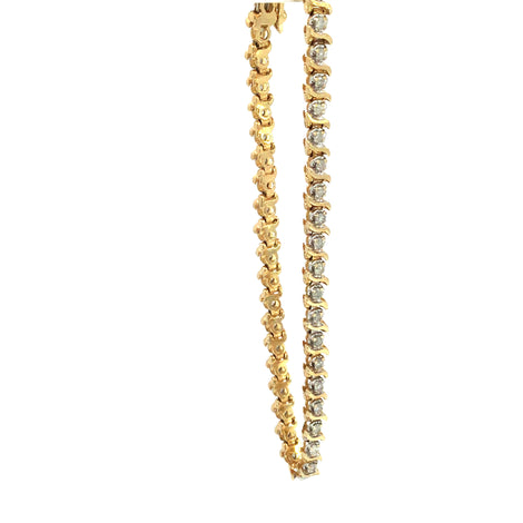 Diamond and 14k Yellow Gold Tennis Bracelet -With GIA Certification