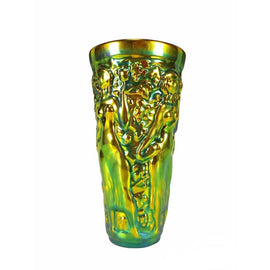 Vintage Art Nouveau Zsolnay Pecs Iridescent Green Eosin Porcelain Vase