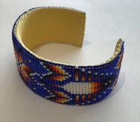 Dark blue beaded cuff